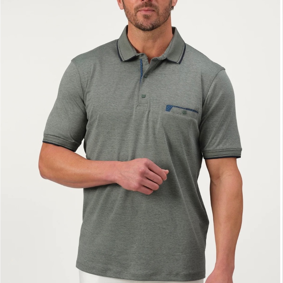 Garnet Men’s Luxury Designer Black Windsor Cotton Polo Shirt Size Large